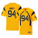 Men's West Virginia Mountaineers NCAA #94 Jalen Harvey Yellow Authentic Nike Retro Stitched College Football Jersey ZB15Q62MG